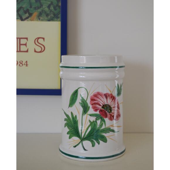Italian Ceramic Hand Painted Poppy Vase - Picture 1 of 3